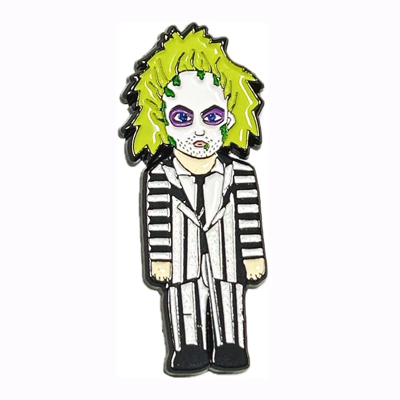 Trader Handsome Man With Yellow Hair Pin High Quality American Film Cartoon Character Black Nickel Metal Soft Enamel Badge