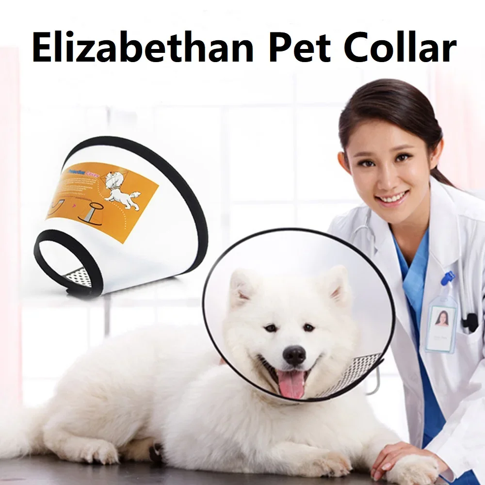 Hiprove Adjustable Dog Elizabethan Collar Pet Collars Leather Collar for Pet，100 pieces