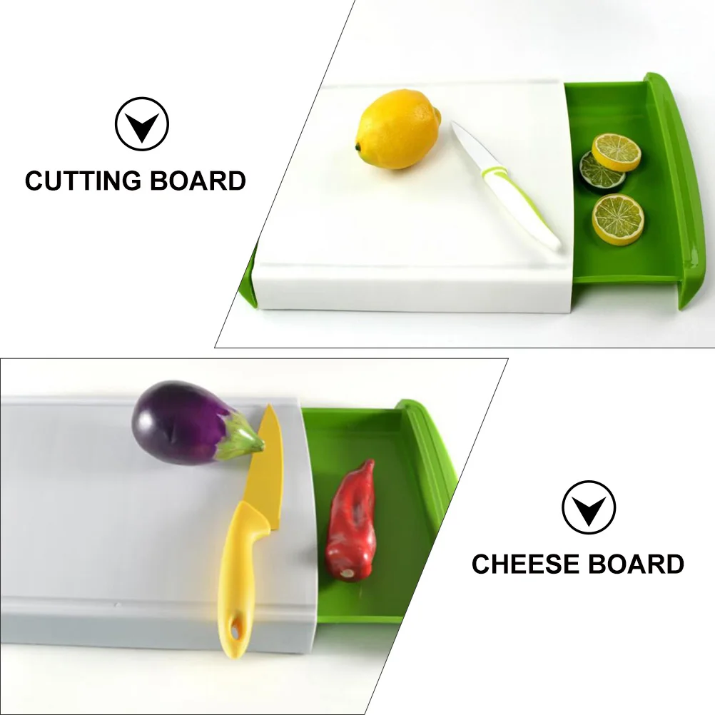 

Double Layer Cutting Board Plastic Chopping Block For Kitchen Food Prep Smooth Surface Cheese Meat Fruit Vegetable Board
