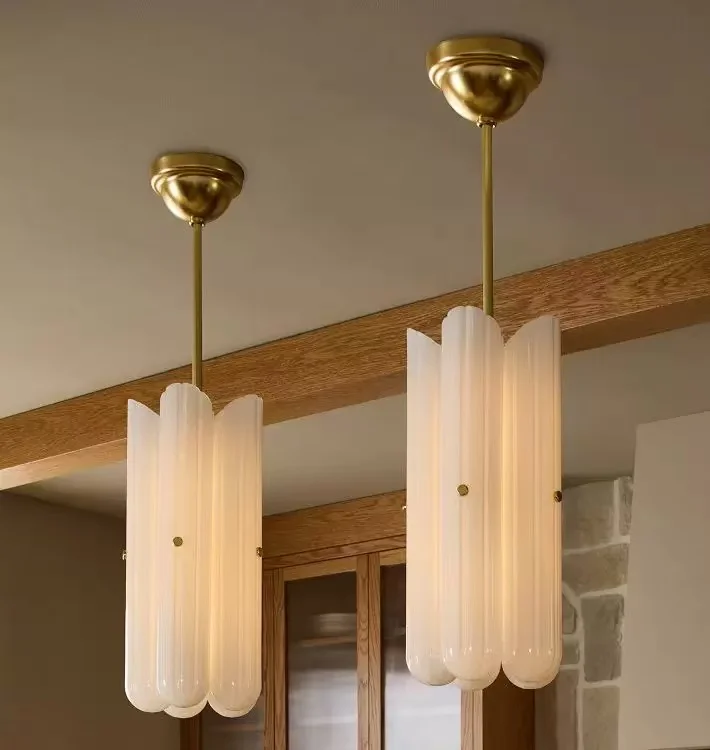 

American Luxury White Glass Chandelier Cream Style Flush Mount Iron Brass Gold Black Copper Silver Dimmable Ceilings Lustre