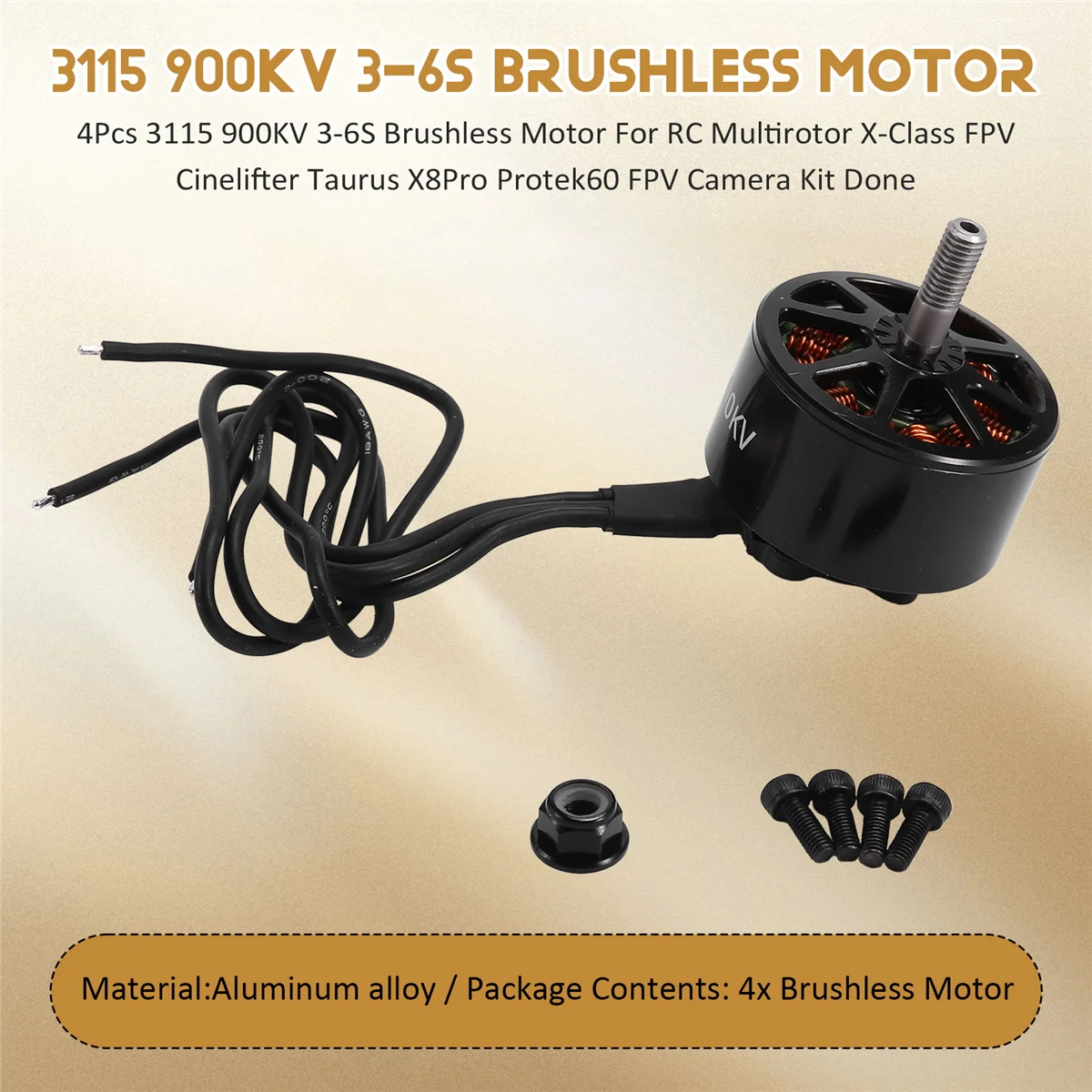 4Pcs 3115 900KV 3-6S Brushless Motor for RC Multirotor X-Class FPV Cinelifter Taurus X8Pro Protek60 FPV Camera Kit DoneJADD