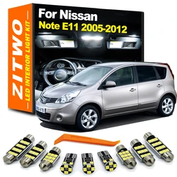 ZITWO 12Pcs Canbus LED Interior Reading Light License Plate Lamp Kit For Nissan Note E11 2005 2006 2007 2008 2009 2010 2011 2012