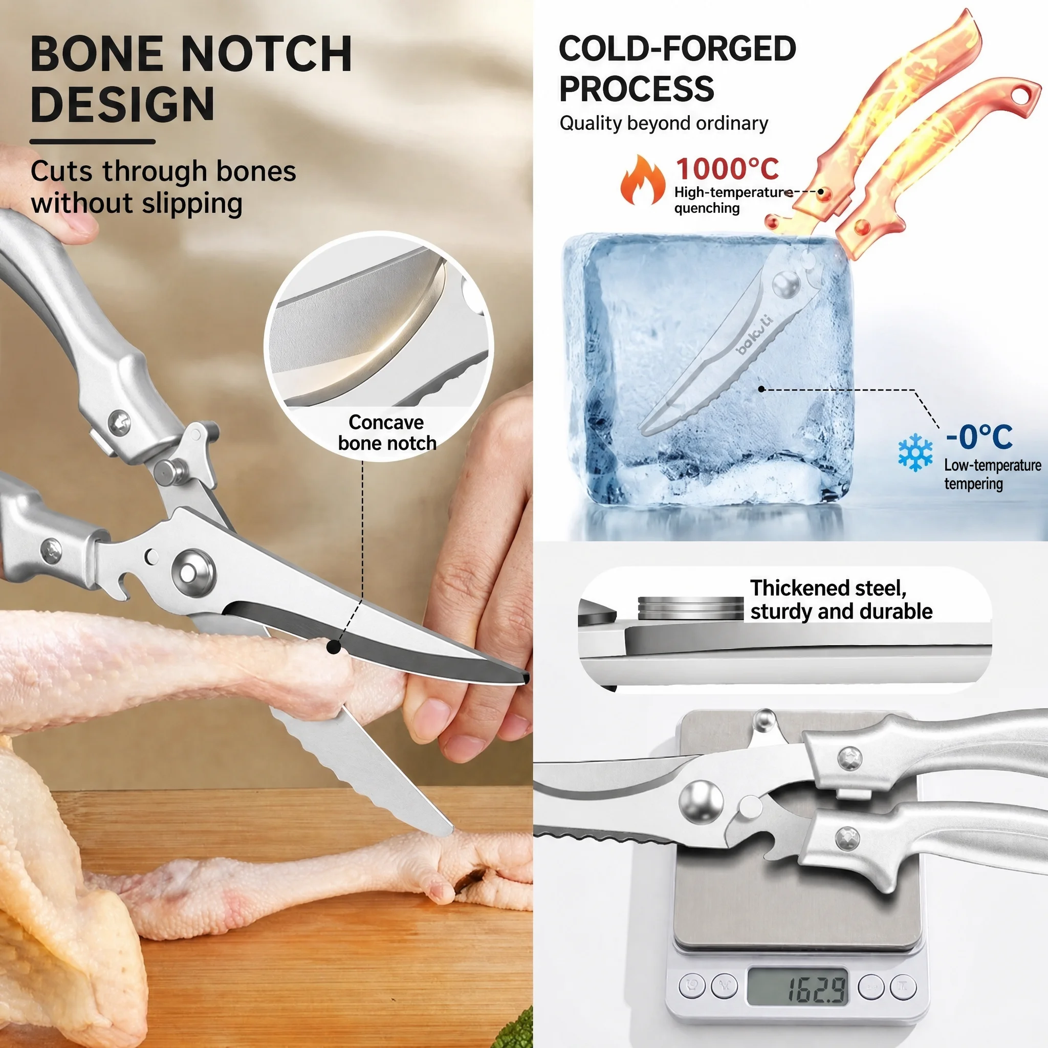 Thickened Home Use Chicken Bone Clippers Powerful Kitchen Scissors for Duck And Goose Bones Commercial High Hardness Clippers