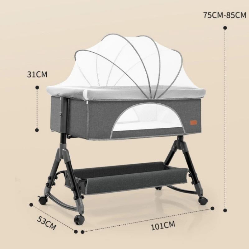 0-3 Jaar Oude Baby Bed Wieg Kan Worden Gesplitst Groot Bed Kan Worden Verplaatst Opvouwbare Multi-Functionele Bb Cradle Bed