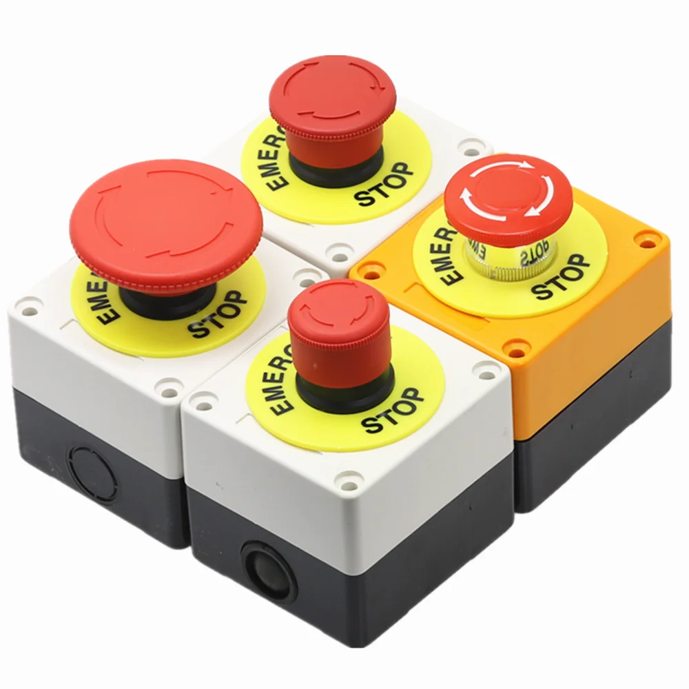 Emergency stop button switch Mushroom Head Button Switch  AC 660V 10A Elevator fire alarm emergency brake system button switch