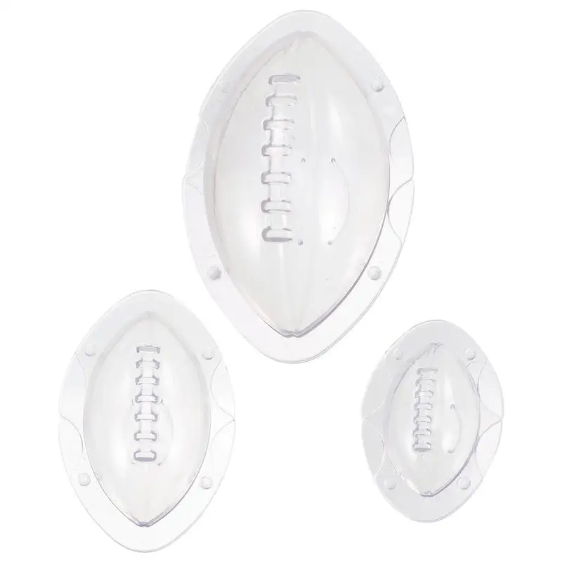 

3 Pcs Rugby Theme Party Supplies Soap Molds Football Fondant Tart Demould Cream Chocolate Candies Child