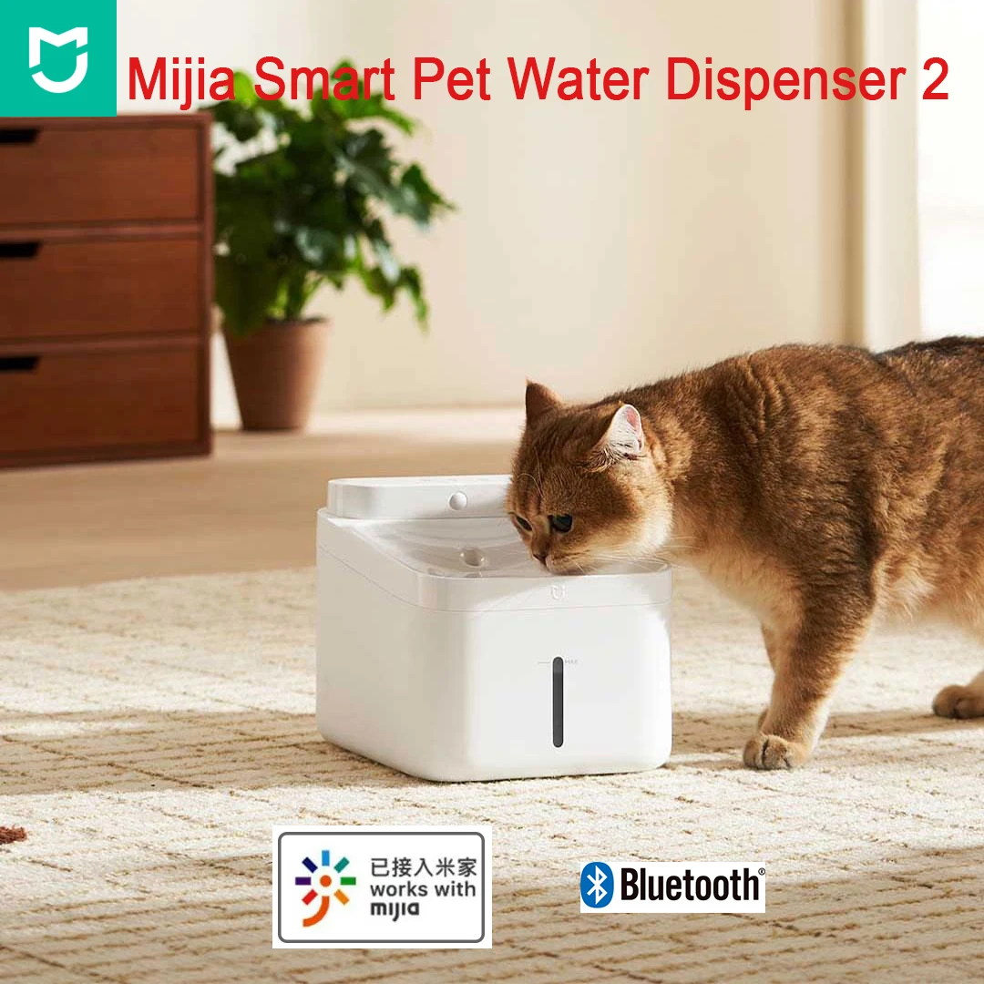 Mijia Smart Pet Water Dispenser 2nd Gen 3L 4000mA Wireless Endurance Lithium Battery IPX7 Waterproof Works with Mi Home APP