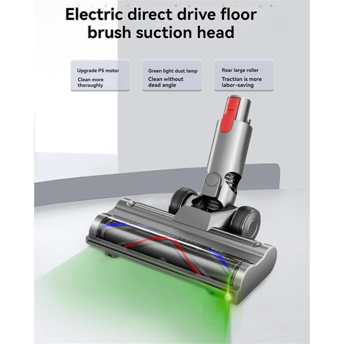 رأس فرشاة محرك مباشر N09R لـ Dyson V7 V8 V10 V11 V15 مرفق مكنسة كهربائية مع كشف الغبار LED لتنظيف أرضية السجاد