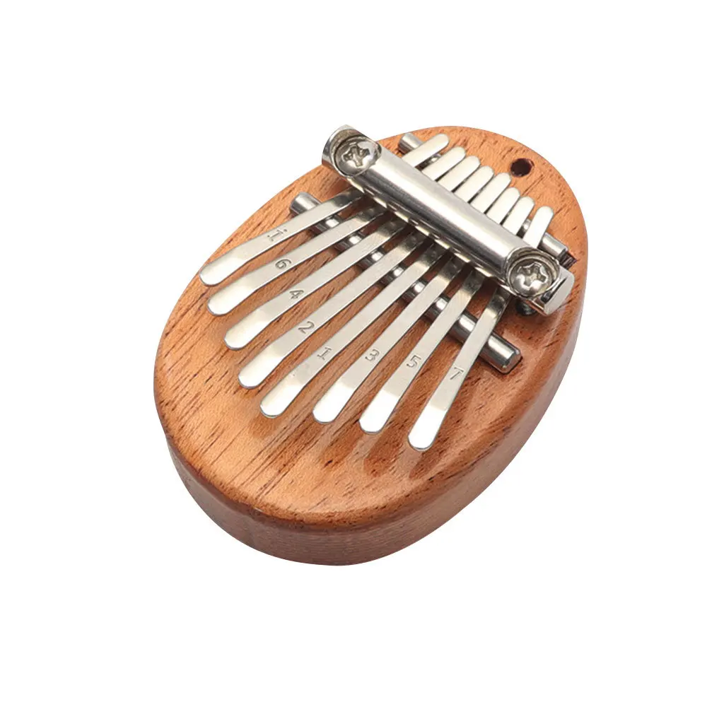 8 Key Mini Kalimba Thumb Piano Wood Metals Small Musical Instrument Pendant Mbira Gift For Adult Kids Beginner Learning