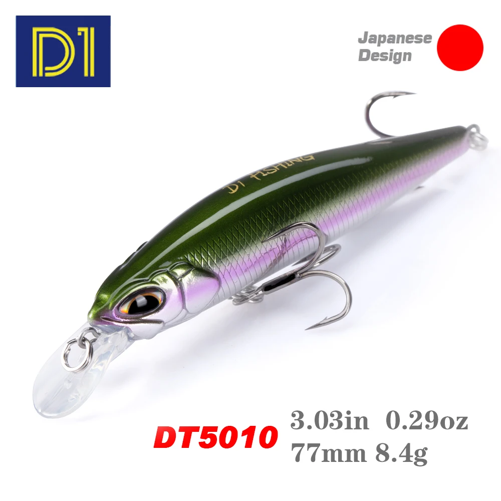 D1 Realis Minnow Fishing Lures Artificial Wobblers 77F&8.5g 65S&5g Hard Bait Jerkbait Depth 0.8-1.5m 2020 Fishing Tackle