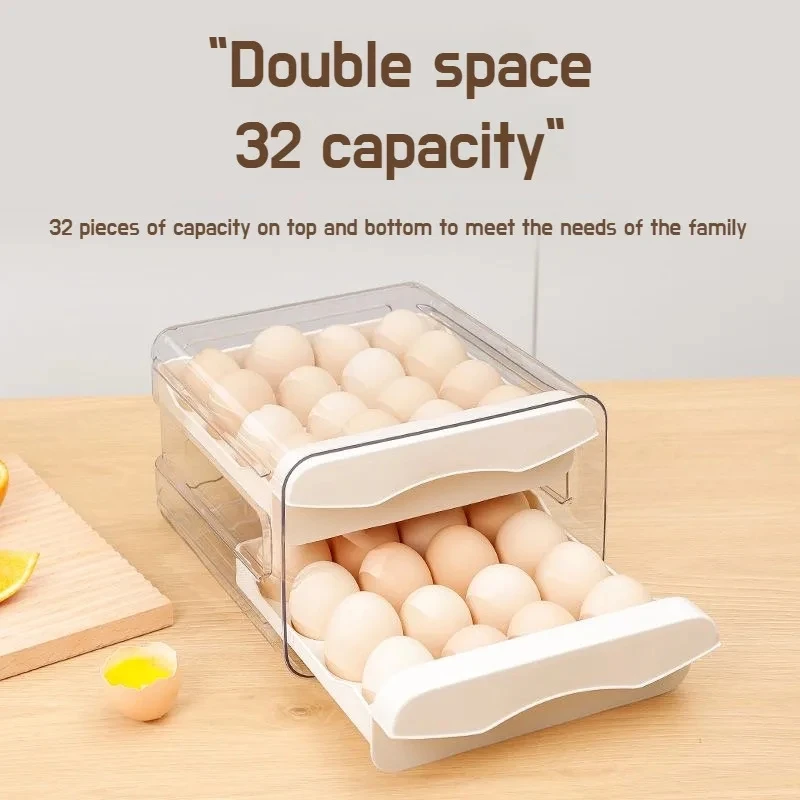 Storage Container with 2 Drawers: The Ultimate Fridge Organizer thumbnail