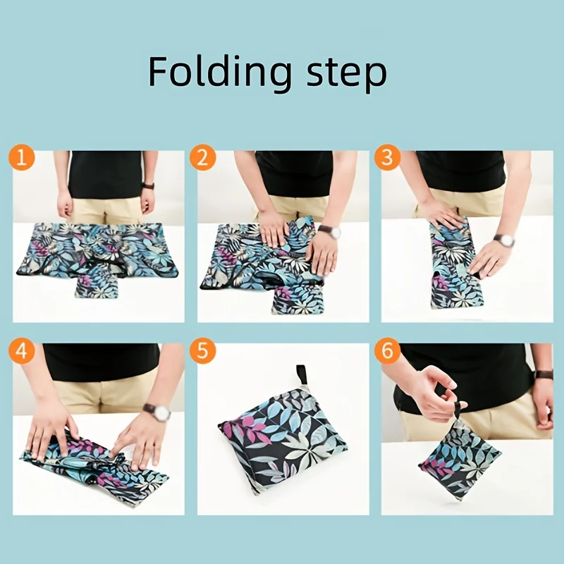 1pc cloth folding shopping bag - Thick large-sized hand-held storage bag for supermarket shopping, large capacity shopping bag