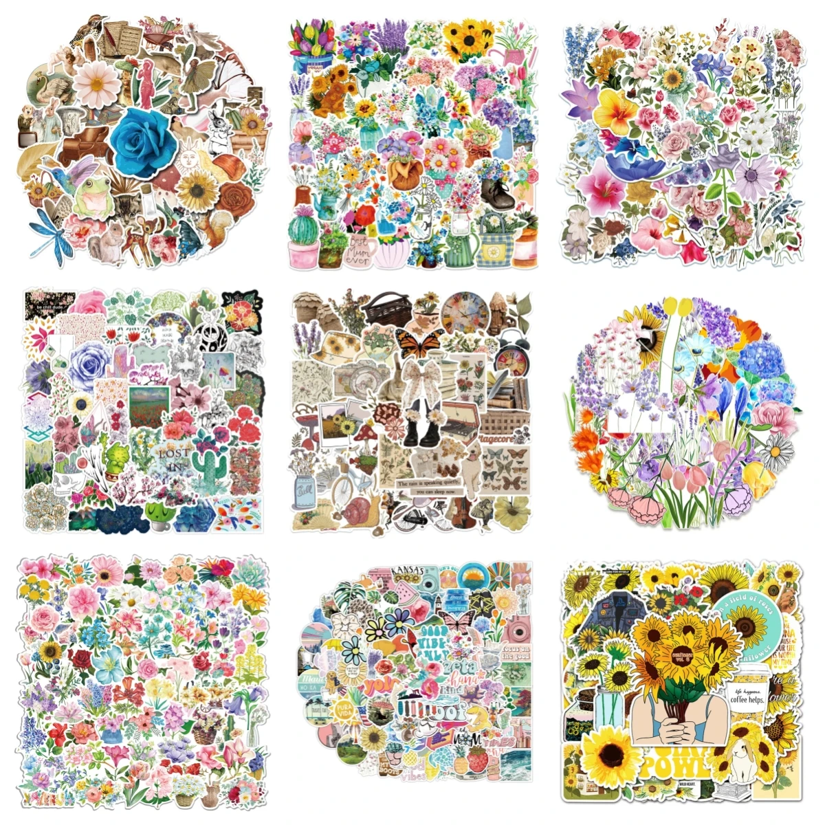 10/30/50PCS Small Fresh Petal Flower Bud Sticker DIY Suitable for Luggage Water Cup Skateboard Ipai Toy Sticker Wholesale