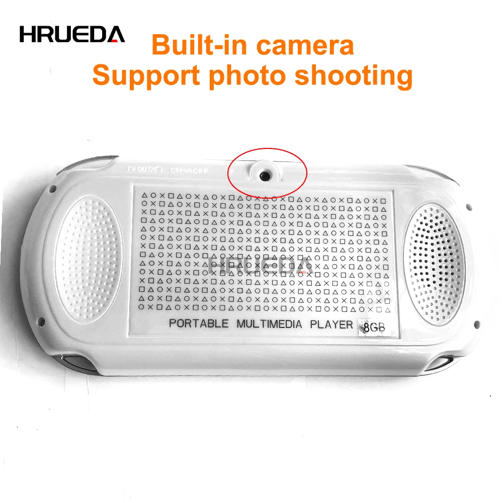 8GB لعبة فيديو وحدة التحكم كاميرا صغيرة محمولة 4.3 شاشة ملونة مقاس بوصة يده لعبة لاعب المزدوج جويستيك وحدات التحكم بالألعاب 10000 + ألعاب