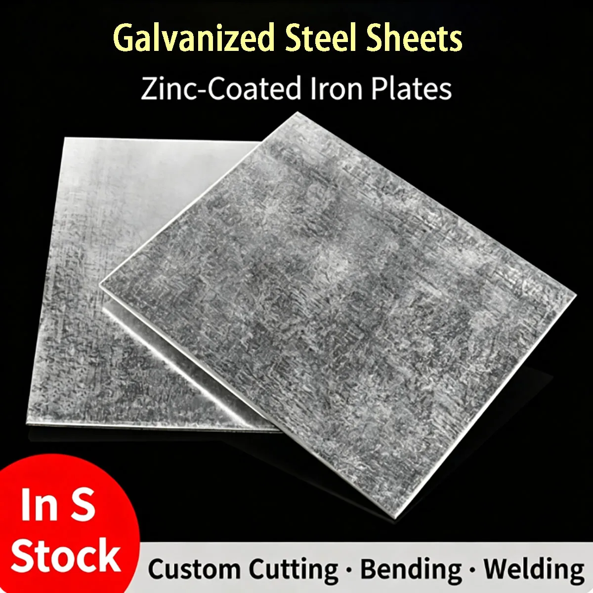 Q235 A3 Galvanized Square Steel Plate White Iron Sheet Custom Zero Cut for Mechanical Gaskets Hardware DIY Processing
