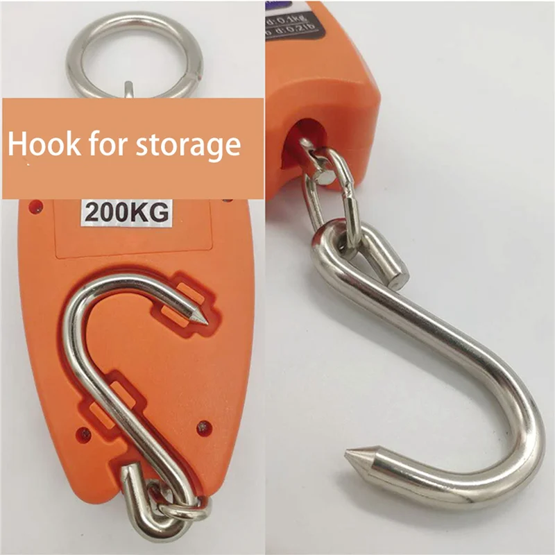 

【Распродажа】4X мини-крановые весы, цифровые промышленные подвесные весы, 200 кг/441 фунта, сверхмощные подвесные весы с крючком, оранжевый