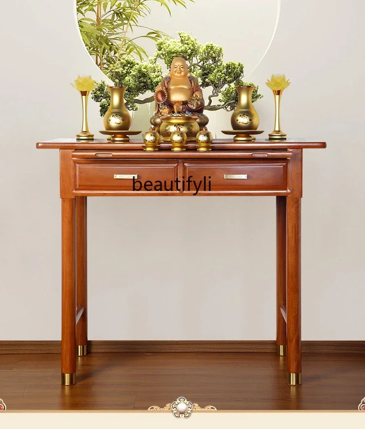 Cy  Rosewood Solid Wood Prayer Altar Table New Chinese Style Altar Altar Household Buddha Shrine Incense Burner Table Buddha Tab