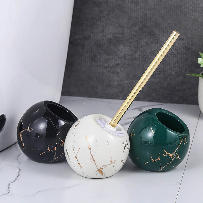 Cleaning Tool Toilet BrushMarble Base Cleaning Brush Holder Household Cleaning Tool Toilet Brush Ceramic Bathroom Accessories