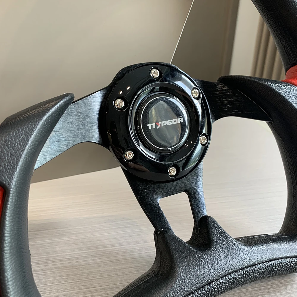 tiypeor brand D Type Sports Racing Drift PVC Steering Wheel Universal Modern Luxury Wheel Steering 320MM