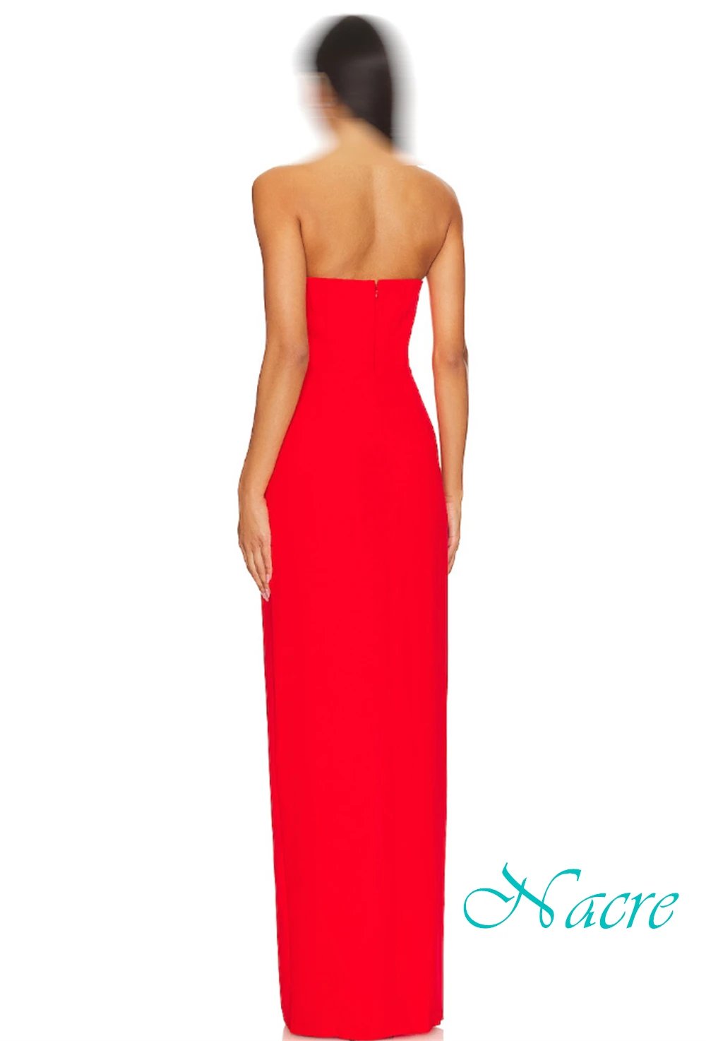 Customized Elegant Jersey Strapless Evening Dress Delicate Flowers Prom Dresses Temperament Sleeveless Special Occasion Gowns