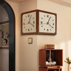 Vintage Style Double-Sided Corner Clock Creative Silent Corner Timepiece Home Wall Decoration Retro Clock Ideal for Classic