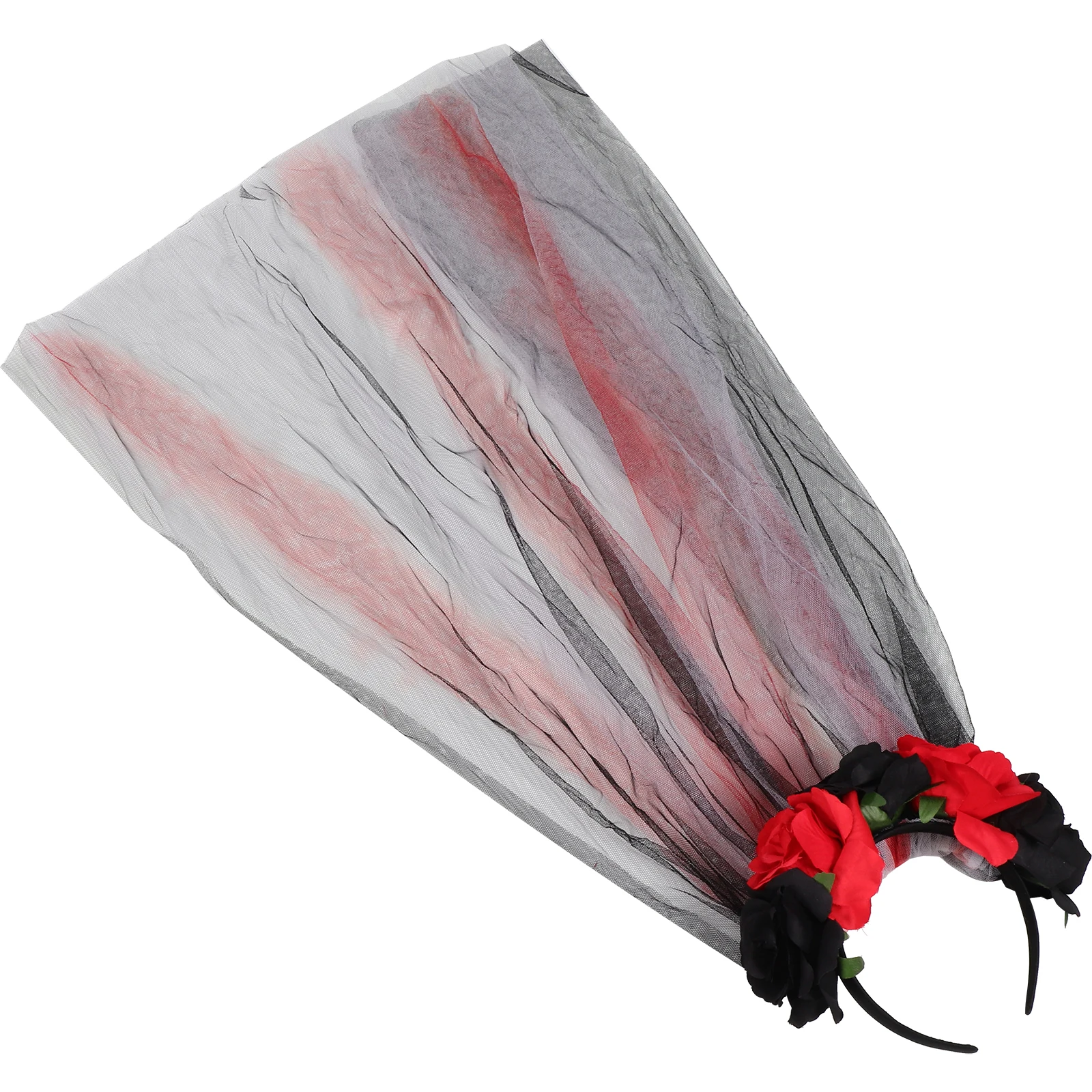 

Creative Artificial Rose Hair Veil Halloween Party Headband Lightweight Non Slip Decorative Photo Props Cosplay