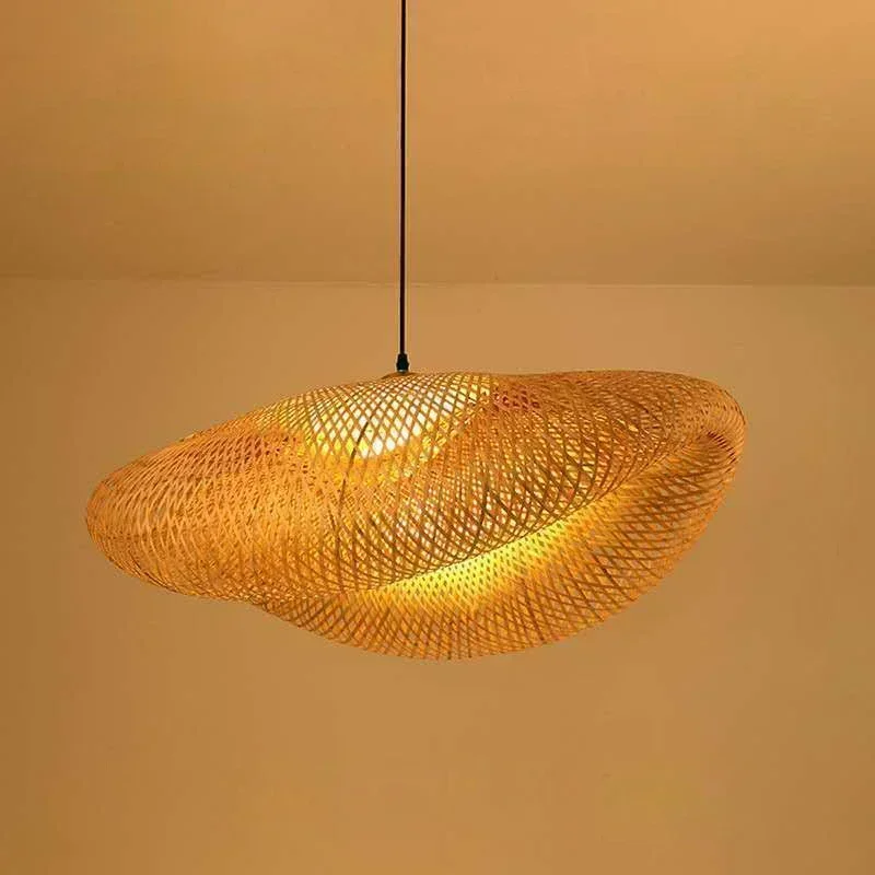 Handmade Natura Woven Lamp Wooden Bamboo Chandeliers Creative Rattan Pendant light for Japanese Restaurant Decorative Lighting