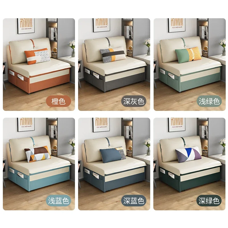 New technology cloth sofa bed dual-purpose folding multi-functional pull-out storage small apartment sofa without armrests