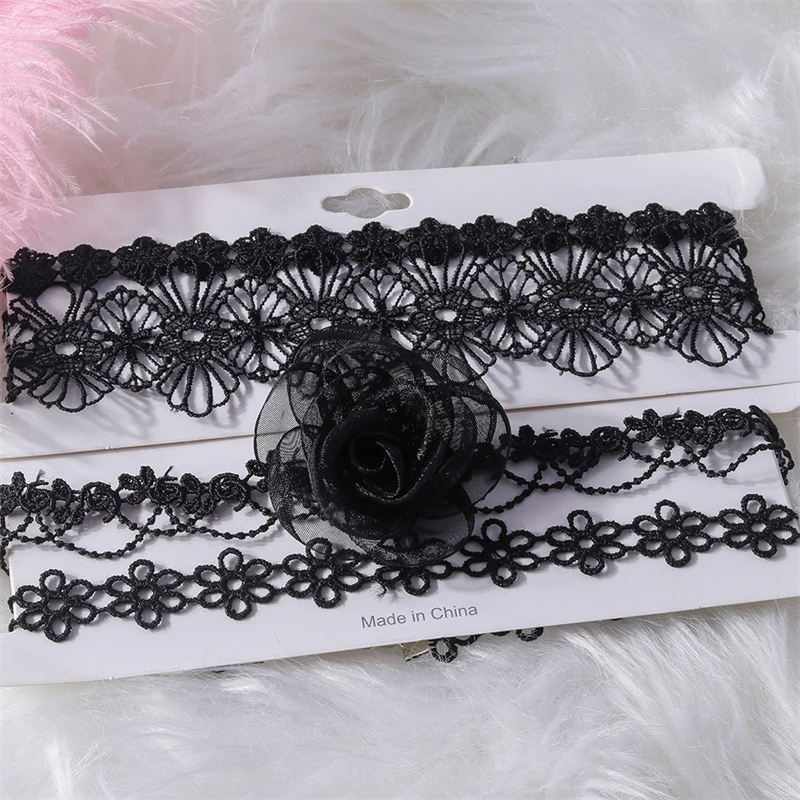 Koreanischer Stil, schwarze Spitze, Blumen-Halskette für Frauen und Mädchen, Party, Festival, Schmuck, Geschenke – Detail 10