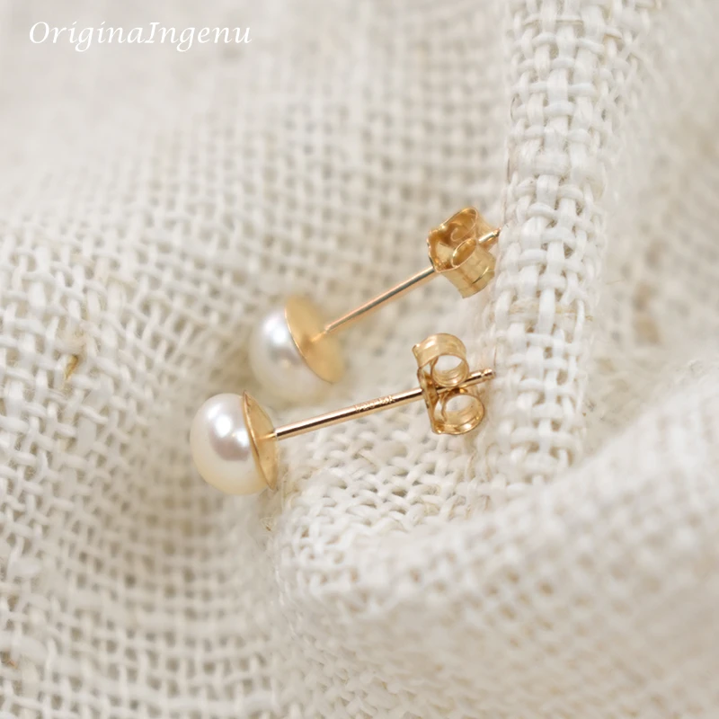 14K Gold Filled Tiny Freshwater Pearl Stud Earrings Tarnish Resistant Earrings Dainty Jewelry Women Earrings Waterproof Jewelry