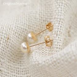 14K Gold Filled Tiny Freshwater Pearl Stud Earrings Tarnish Resistant Earrings Dainty Jewelry Women Earrings Waterproof Jewelry