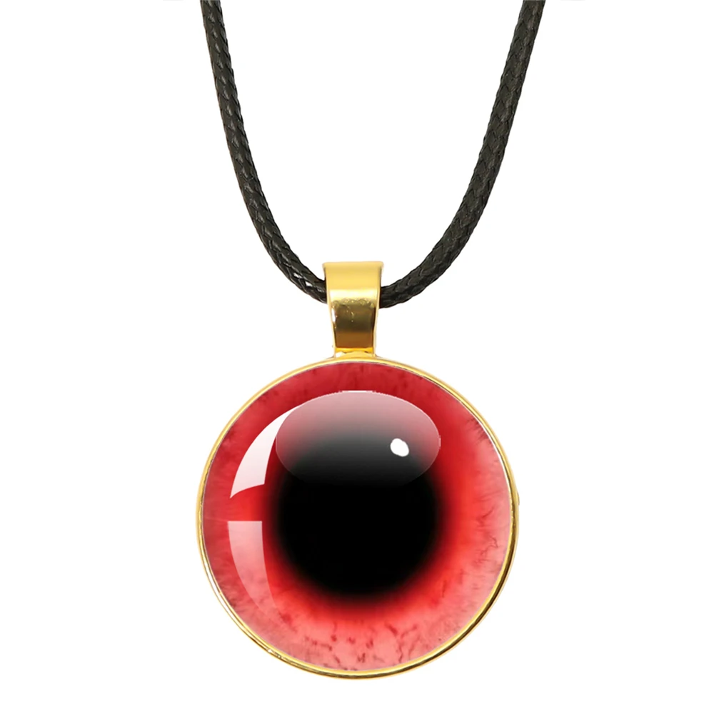 Charming Large Pupils Necklace Human Eye Necklaces For Men Women Glass  Pendant Leather Rope Chain Necklace Jewelry Gift