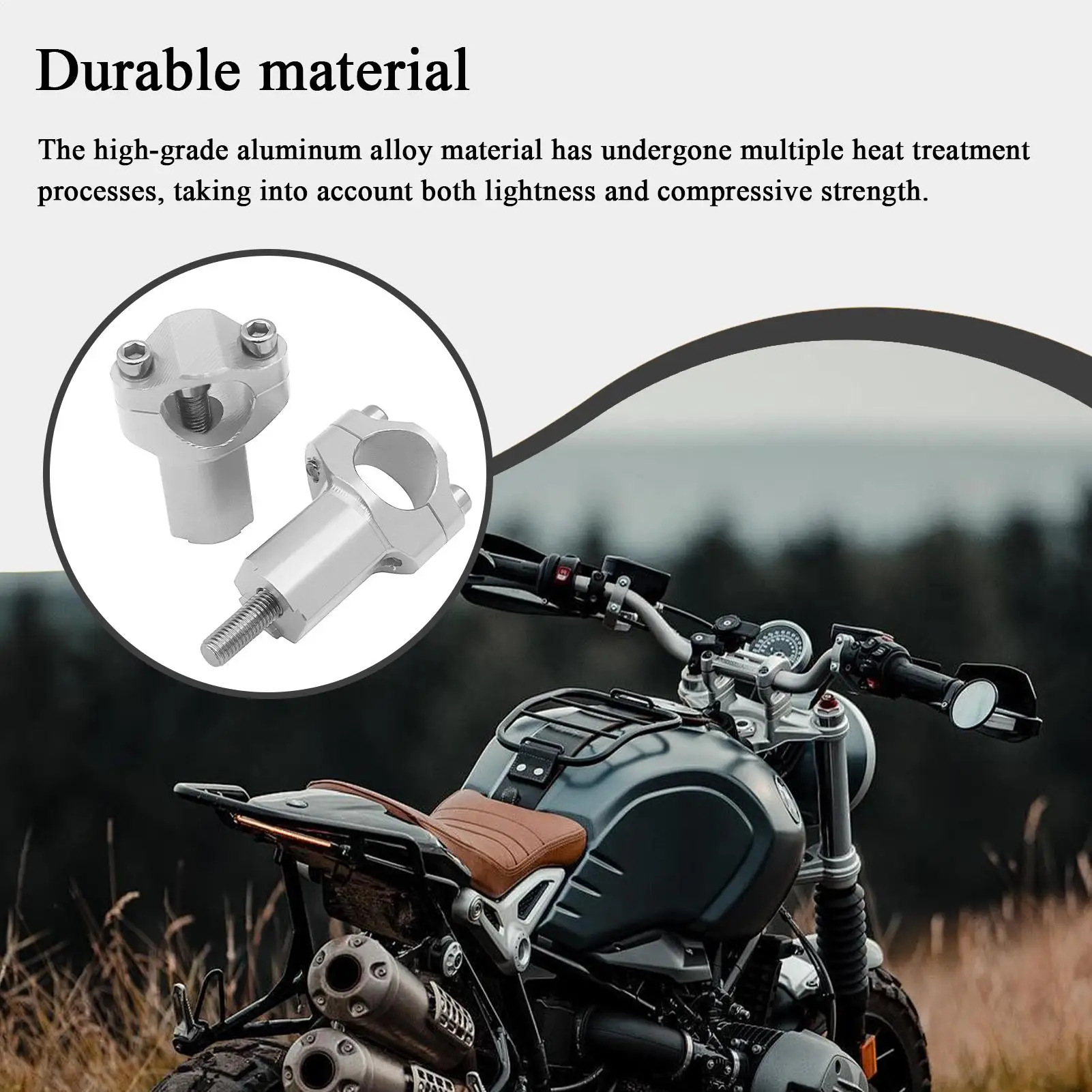 Cycling Handlebar Riser Fat Handlebar Mount Clamp For Motorcycle Motorbike Replacement Handle Aluminum Alloy Accessories For - Image 4