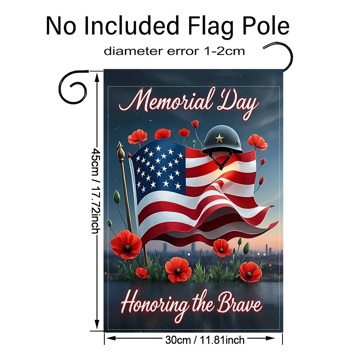Pack of 1, Anniversary American Flag Daisies, Outdoor Banner, Garden Decorative Flag, Ideal for Gardens, Balconies, Lawn, Porch, Backyard and Entrance, Material, Garden Flag, 12X18 Inches, No Flagpole, 2D Flat