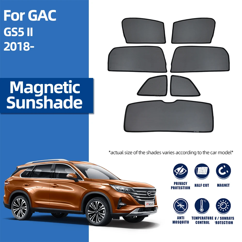 

For Trumpchi GAC GS5 II 2018-2024 Magnetic Car Sunshade Shield Front Windshield Curtain Rear Side Baby Window Sun Shade Visor