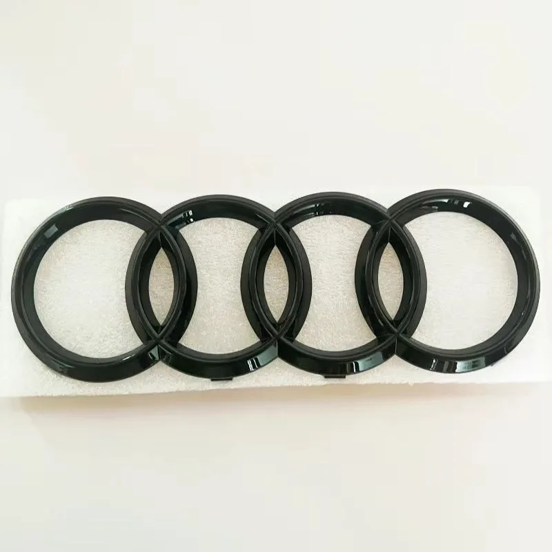 AUDI A4 2020-2024 4Ring logo ABS Black Car Hood Front Grill Rear Trunk Emblem Sticker A4 Mark Quarrto 45TFSI Emblem