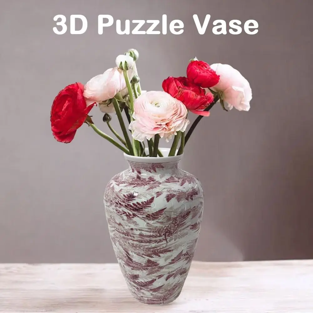 

Creative 3D Puzzle Vase Waterproof Artistic Flower Vase Jigsaw DIY Building Block Home Decoration Vase for Children/Adults