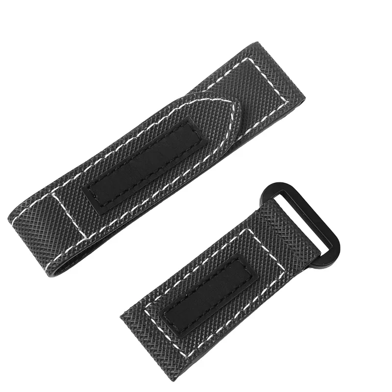 Carbon Fiber Plaid Nylon Hook and Loop Fastener Watch Strap for Panerai Luminor Series Pam01118 Pam01119 Men Watchband 24mm