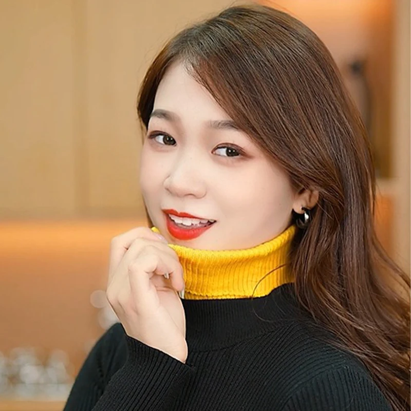 

Women's Autumn And Winter Warm Pullover Scarf For Cervical Spine Protection With Fake Collar Knitted Wool