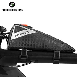 ROCKBROS-bolsa para tubo frontal de bicicleta, ultraligera, triangular, portátil, repelente al agua