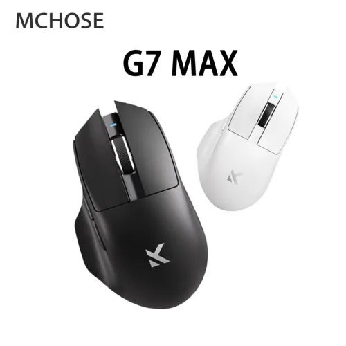 Ratón MCHOSE G7 Pro, ratón inalámbrico ergonómico ligero para juegos de oficina PAW3395 55g 800mAh 2,4 GHz RF/BT/ratón trimodo con cable
