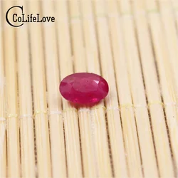 100% Natural Ruby Loose Gemstone 4mm*6mm 0.4ct Oval Cut Genuine Ruby Loose Gemstone