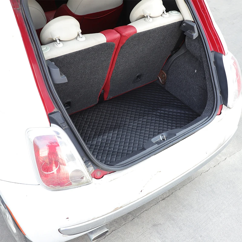 Gao Ruying For Fiat 500 2007-2015 Pvc Black Car Trunk Mat Trunk Carpet Trim Interior Car Accessories - Image 5