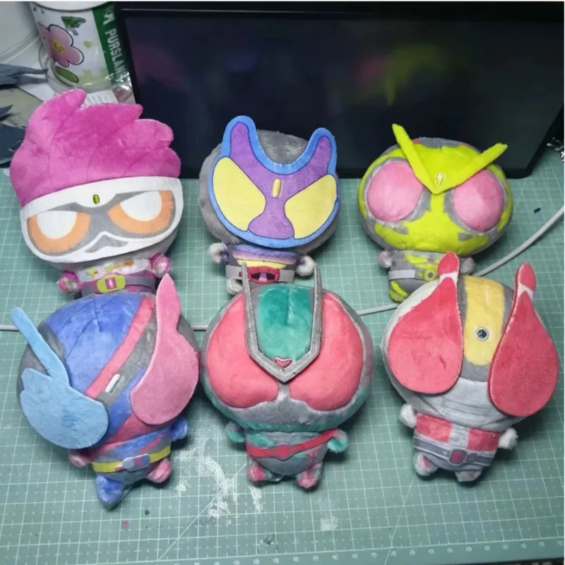

New 10cm Kamen Rider Plush Pendant Doll Cute ZZZ Build Den-O Superman Cotton Doll Q-version Printed Pendant Plush Keychain Toy