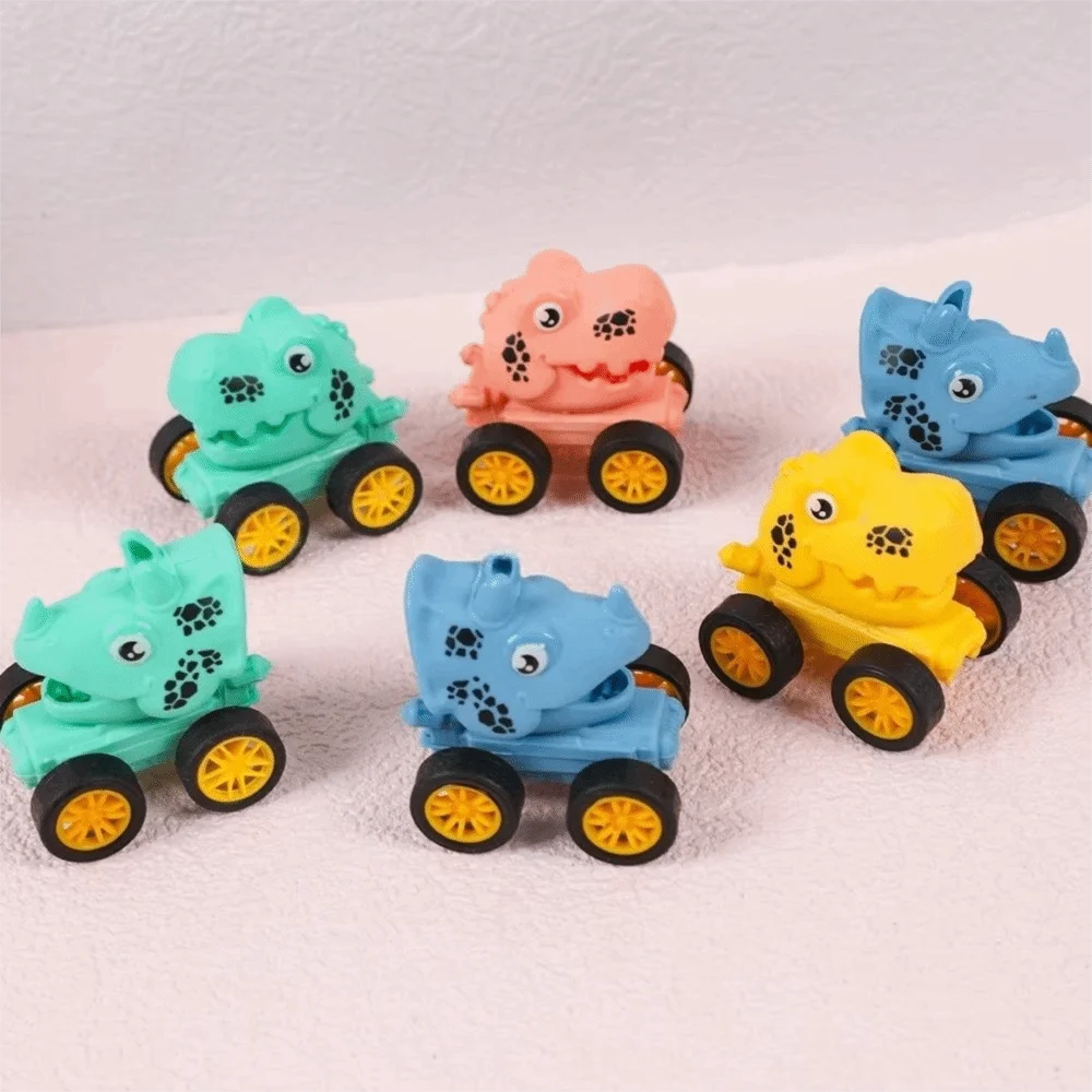 5 stks Gift Plastic Dinosaurus Pull Back Cars T-Rex Stevige Inertiële Snelle Mini Voertuigen Speelgoed Party