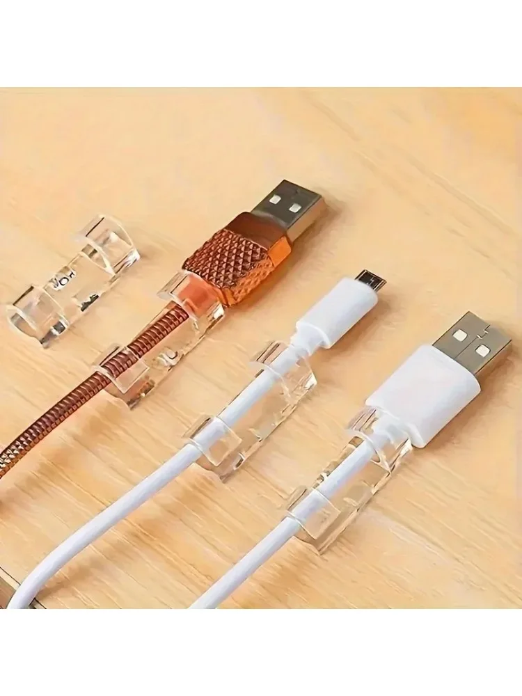 20/40 pièces Clips de câble adhésifs transparents, organisateur de câbles sans perçage, boucle de fixation de câbles, attache-câbles pour la maison, organisateur de câbles, clip de câble