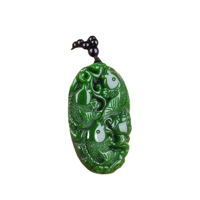 Hotan Jade , Spinach Green Pendant Men and Women,