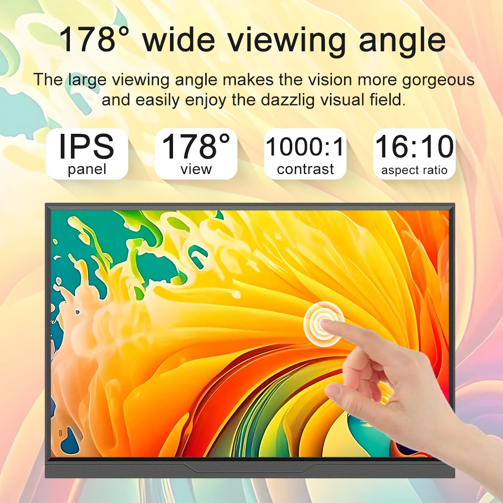 16inch Mobile Portable Monitor Touchscreen IPS Second Game Screen Extended Display for Laptop with Bracket For xbox/raspberry Pi - Image 6