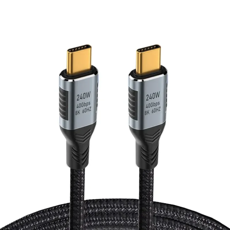 USB4 Data Cable Type C PD Fast Charging 240W Type C Male to Male Charging Cable Extended USB C 240W