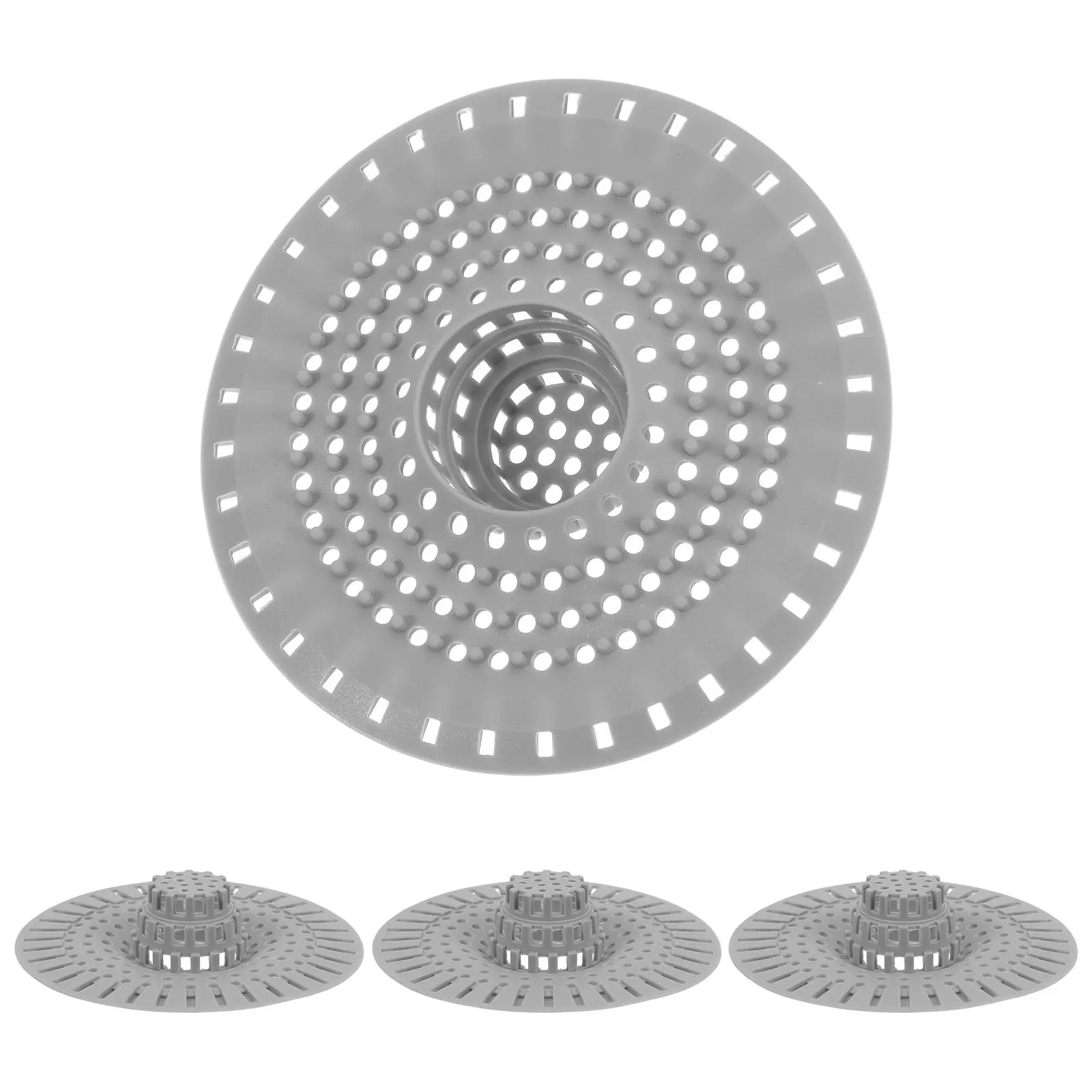 

4Pcs 5 Inch Silicone Drain Hair Catcher for Shower Tub Sink Floor Bathroom Drain Protector Strainer Efficient Hair Filtration